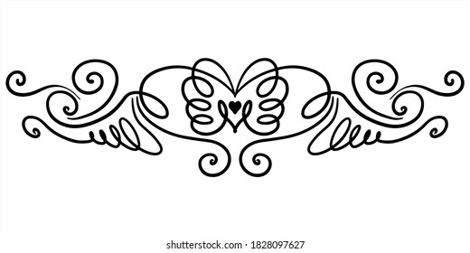 Vector illustration. Abstract curly element for design, swirl, curl, divider. 