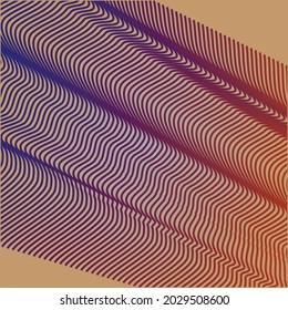 Ilustración vectorial de la línea de curva abstracta sobre fondo marrón