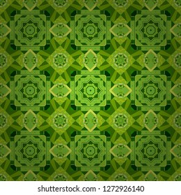 Vector illustration. Abstract curved pattern in green, orange and yellow colors.