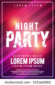 Vector illustration Abstract Dance Club Night Summer Party Flyer Layout Template. Club Party Banner Design.