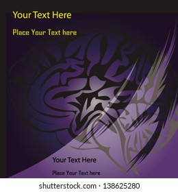 Vector illustration of abstract dark background with human brain.