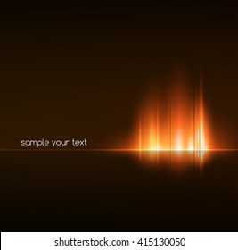 Vector illustration Abstract dark background with shiny light lines