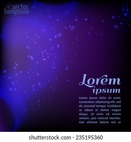 Vector illustration. abstract dark - blue space background with place for text