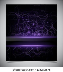 Vector illustration of abstract dark glowing background