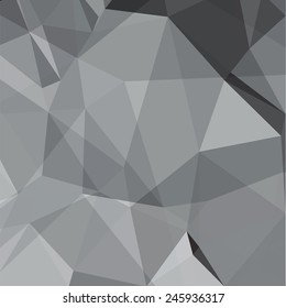 Vector Illustration  with  Abstract Dark Polygonal Background. Crystal Pattern. Grey Stone Texture