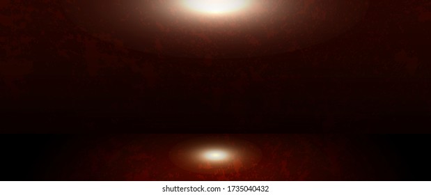 Ilustración vectorial abstracta habitación estudio de color rojo oscuro y negro. Diseño gráfico con espacio vacío en blanco sobre fondo de gradiente borroso. Se utiliza para mostrar los productos para el fondo de la plantilla o del cartel