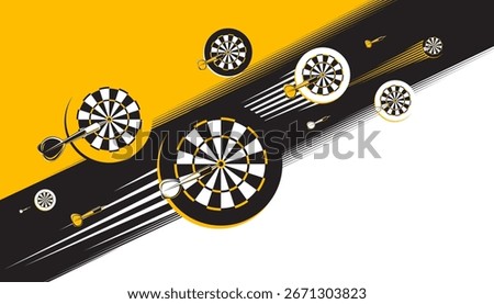 Vector illustration of abstract dartboard design element. Game concept
