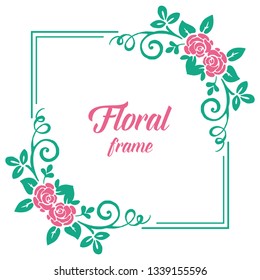 Vector illustration abstract decoration leaf flower frame hand drawn