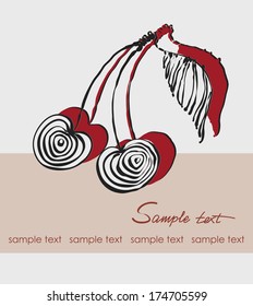 vector illustration abstract decorative cherries