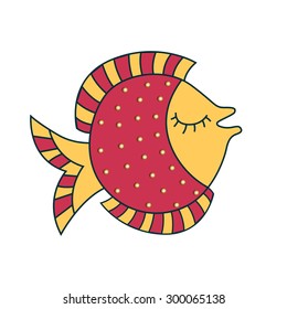 Vector Illustration of an Abstract Decorative Fish