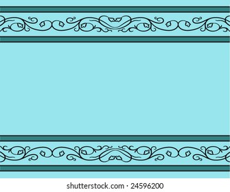 Vector Illustration of abstract decorative ornament with swirls over a blue background
