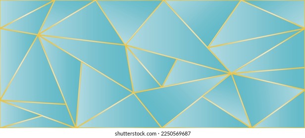 Ilustración vectorial. Diseño abstracto de color azul con líneas doradas.