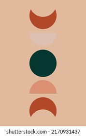 Ilustración vectorial. Diseño abstracto con garabatos y varias formas. Gráficos vectoriales aislados de arte moderno. Formas geométricas minimalistas. Abstracción del boho.
