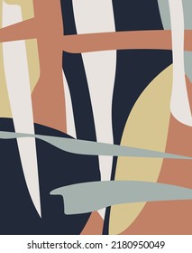 Ilustración vectorial. Diseño abstracto con garabatos y varias formas. Gráficos vectoriales aislados de arte moderno. Formas geométricas minimalistas. Abstracción del boho.