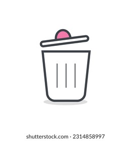 Vector illustration abstract design dustbin icon.Trash can icon dustbin vector.