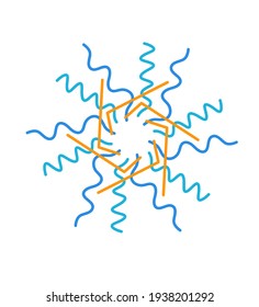 Ilustración vectorial del diseño abstracto de mandala para icono y fondo