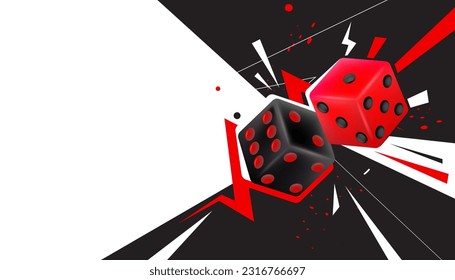 Vector illustration of abstract dice design element. Game concept