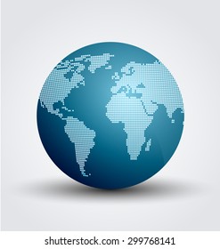 Vector illustration of abstract digital world globe