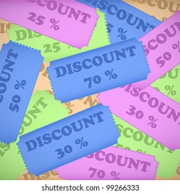 Vector illustration of abstract discount background. Background and vignette in separate layers.