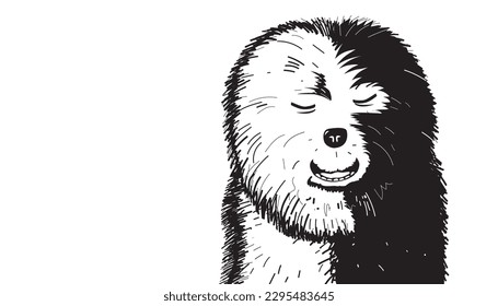 Ilustración vectorial del diseño de perro abstracto sobre fondo blanco.