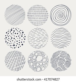 Vector Illustration of Abstract Doodle Circles