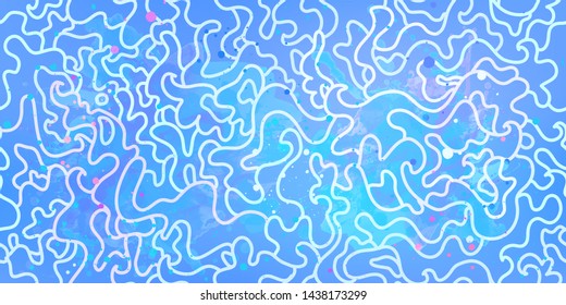 
Vector illustration abstract doodle pattern. Deep blue sea stylization. Ornament wave. Use for cards, Print clothes, Banners and others decorations.
