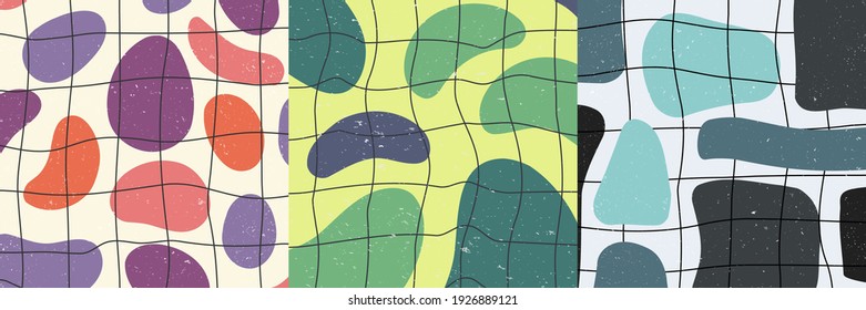 Ilustración vectorial. Estilo de doodle abstracto. Elementos de diseño contemporáneo minimalista para plantilla de medios sociales, post de blog, banner cuadrado. Formas coloridas. Sobrecarga. Concepto de cosecha