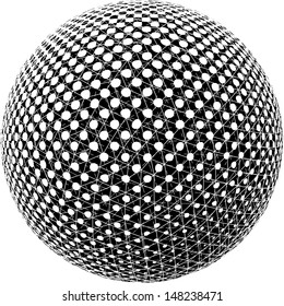 Vector illustration of an abstract dotted sphere.