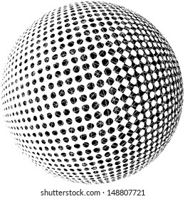 Vector illustration of an abstract dotted sphere.