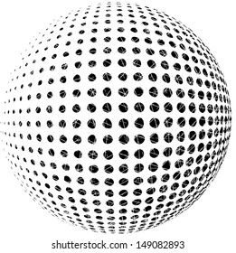 Vector illustration of an abstract dotted sphere.