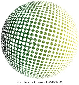 Vector illustration of an abstract dotted sphere.
