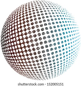 Vector illustration of an abstract dotted sphere.