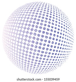 Vector illustration of an abstract dotted sphere.
