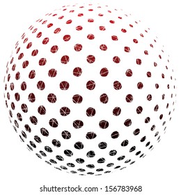 Vector illustration of an abstract dotted sphere.