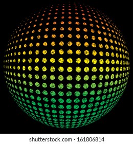 Vector illustration of an abstract dotted sphere.