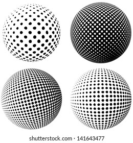 Vector illustration of abstract dotted spheres.
