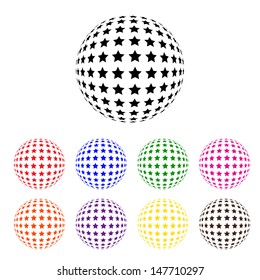 Vector illustration of abstract dotted spheres. 