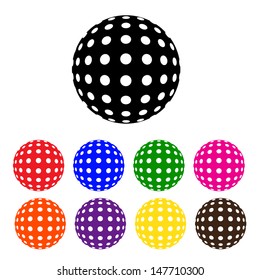 Vector illustration of abstract dotted spheres. 