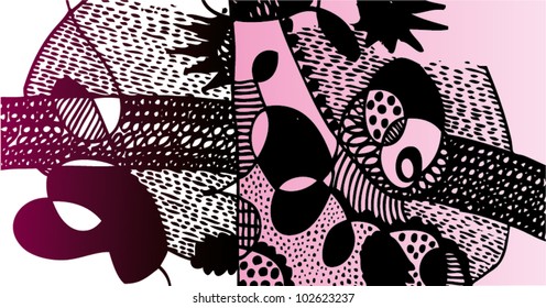 A vector illustration of an abstract drawing.