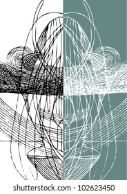 A vector illustration of an abstract drawing.