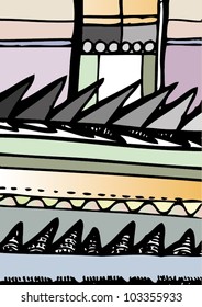 A vector illustration of an abstract  drawing.