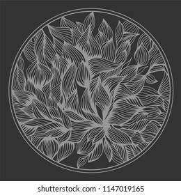 Vector illustration. Abstract drawing by hand in the style of doodle in combination with geometric figures.
