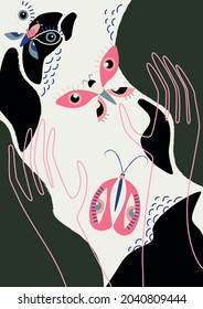 Ilustración vectorial con dibujos abstractos