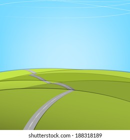 Vector illustration of abstract eco road landscape