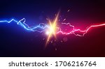 Vector Illustration Abstract Electric Lightning. Concept For Battle, Confrontation Or Fight