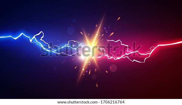 Vector Illustration Abstract\
Electric Lightning. Concept For Battle, Confrontation Or\
Fight