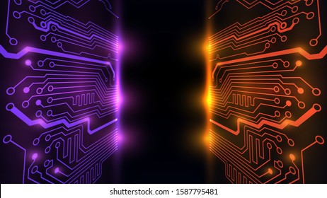 Vector illustration of abstract electrical board, circuit. Abstract science, futuristic, web, network concept. EPS 10