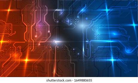 Vector illustration of abstract electrical board, circuit. Abstract science, futuristic, web, network concept. EPS 10