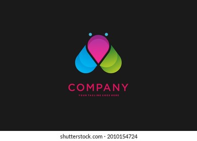 Vector illustration of abstract elegant modern of bee icon design. Modern design line logo template