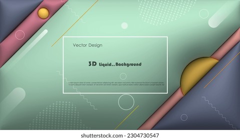 Vector, Illustration abstract element with dynamic shape, gradient color, 3d rendering background. Minimal pattern geometric shape. Modern, futuristic graphic design for poster cover, banner template